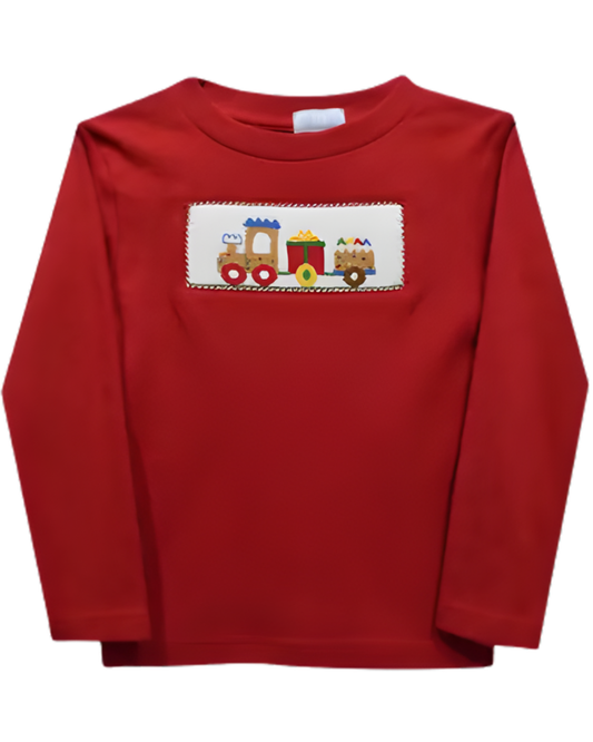 Christmas Train Smocked Long Sleeve
