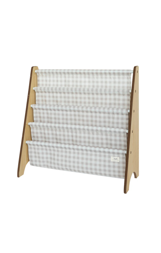 Beige Gingham Book Rack