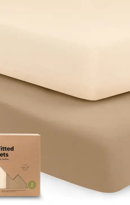 2-Pack Organic Cotton Fitted Crib Sheet Pecan