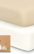 Load image into Gallery viewer, 2-Pack Ecru Isla Fitted Crib Sheet
