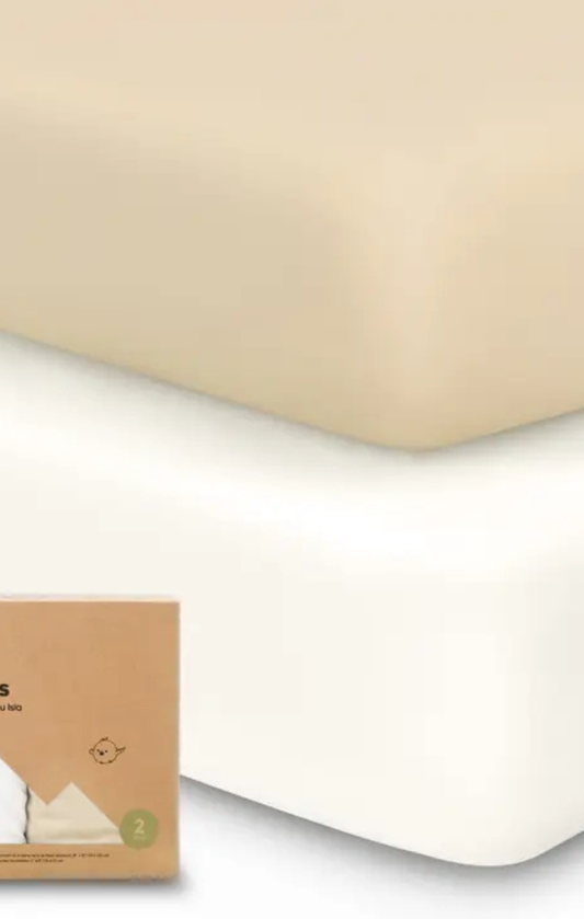 2-Pack Ecru Isla Fitted Crib Sheet