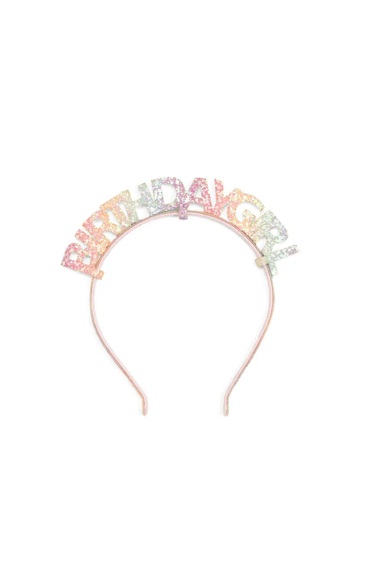 Pastel Rainbow Birthday Girl Headband