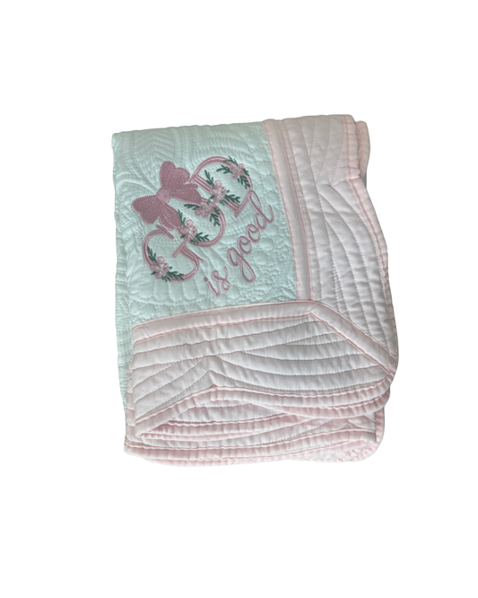 Pink God is Good Quilt