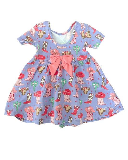 Howdy Darlin' Short Sleeve Knit Twirl Dress