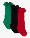 Load image into Gallery viewer, 3-Pack Lace Ruffle Bow Knee High Socks
