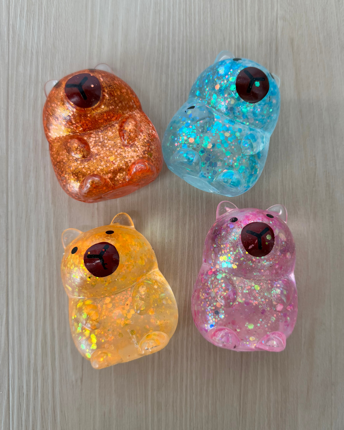 Capybara Iridescent Glittery Squishy