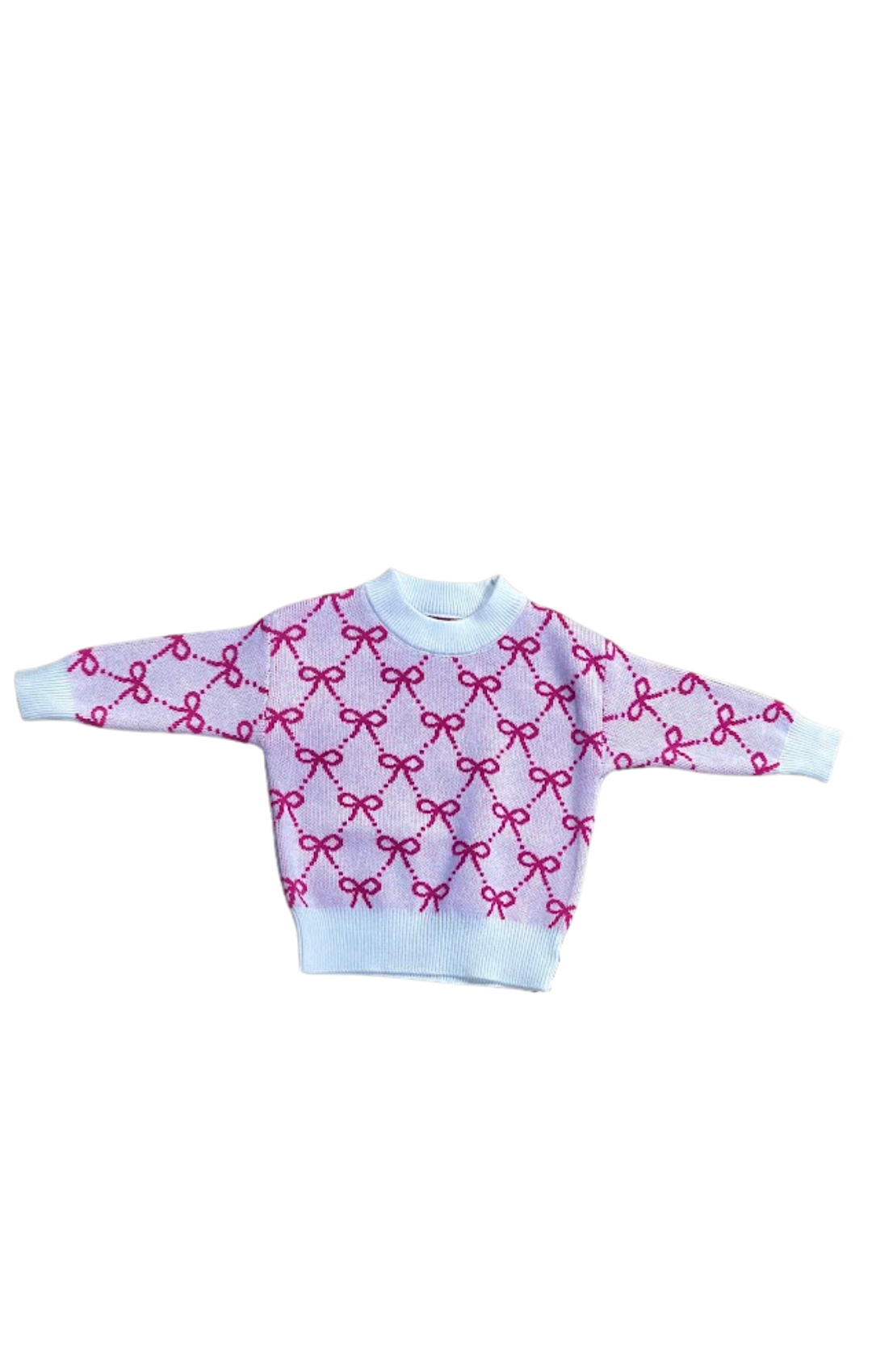 Bow Printed Girls Sweater