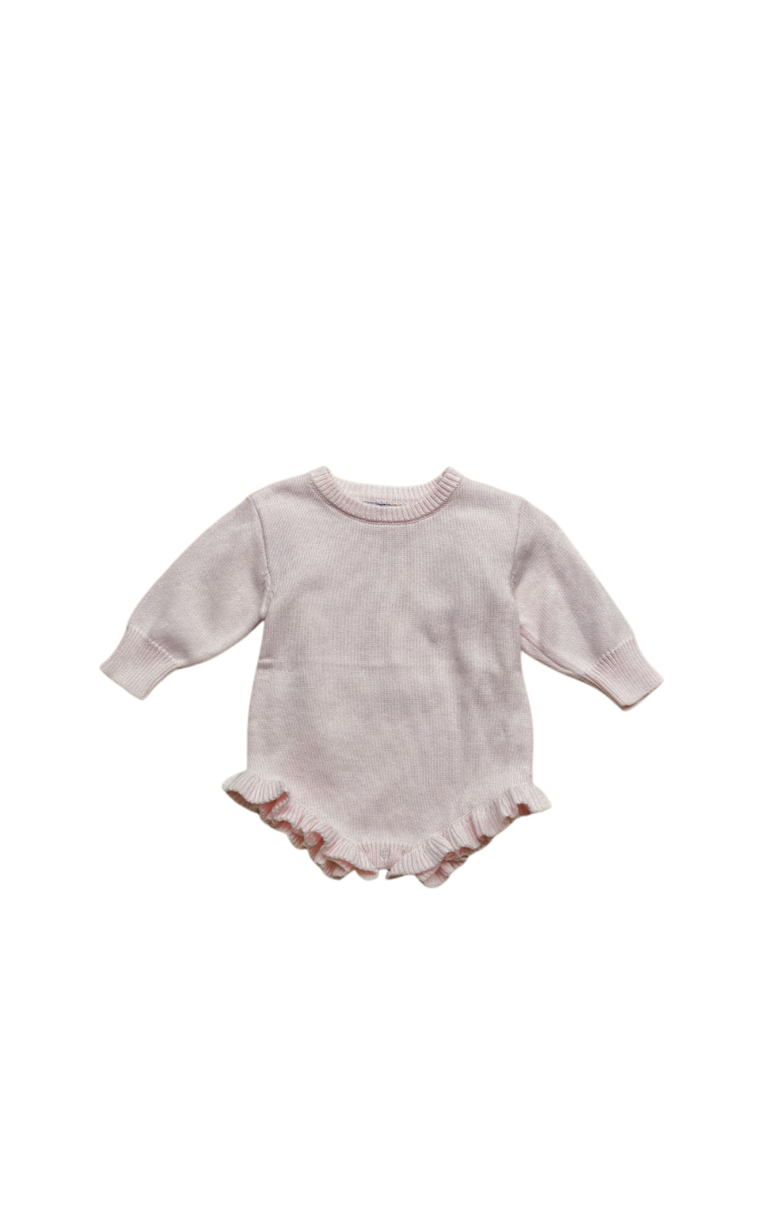 Pink Knit Ruffle Onesie