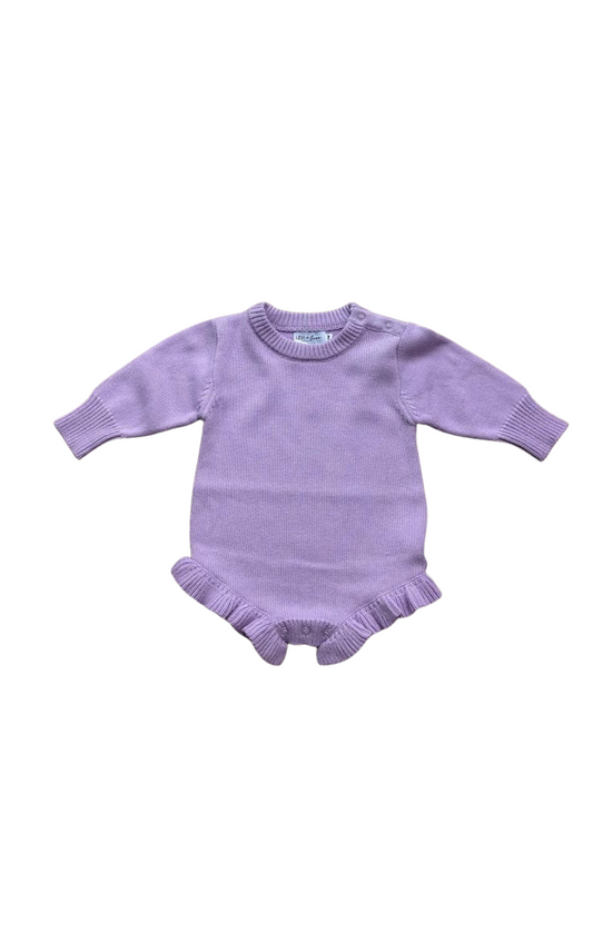 Lavender Knit Ruffle Onesie