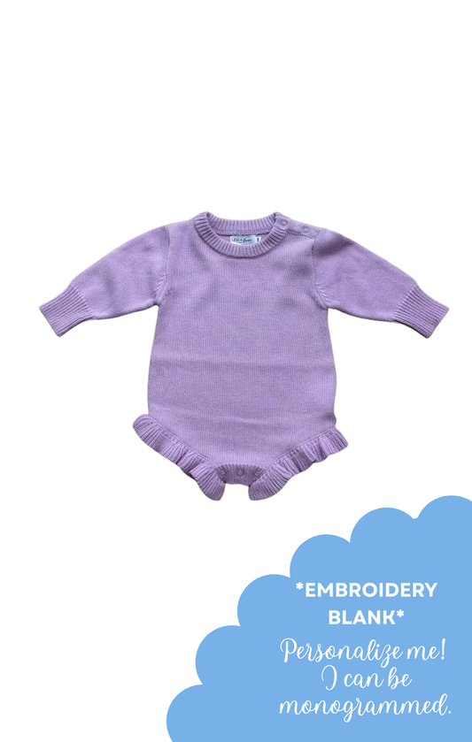 Lavender Knit Ruffle Onesie
