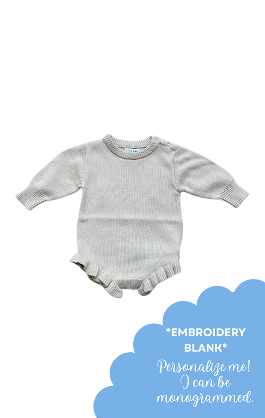 Ivory Knit Ruffle Onesie