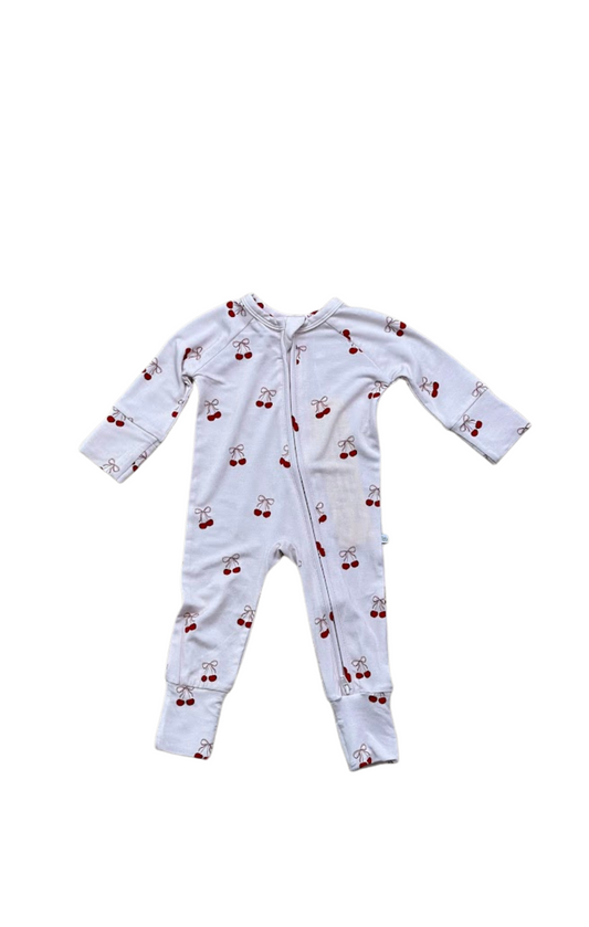 Cherry Bamboo Zip Pajamas