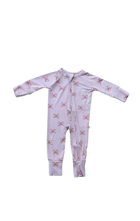 Bows Bamboo Zip Pajamas