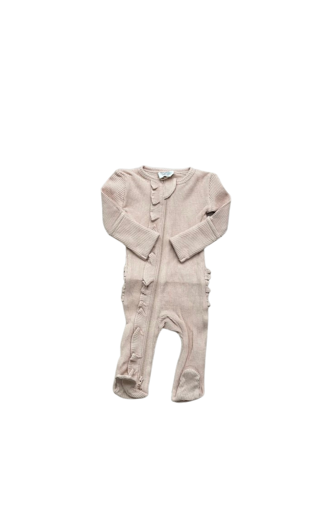 Tan Organic Waffle 2-Way Zip Ruffle