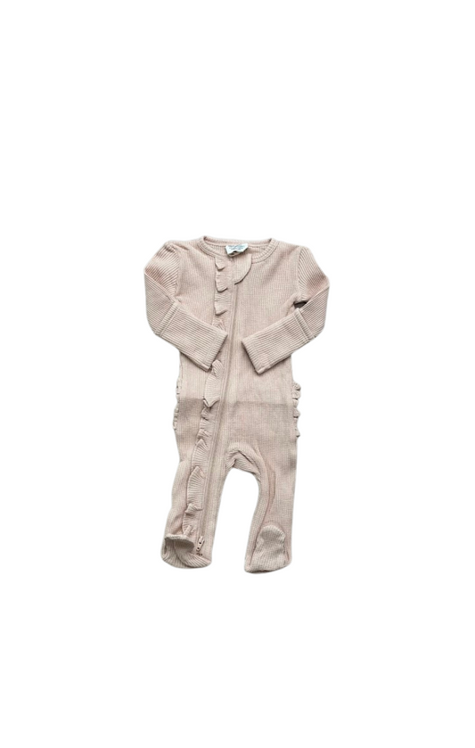 Tan Organic Waffle 2-Way Zip Ruffle