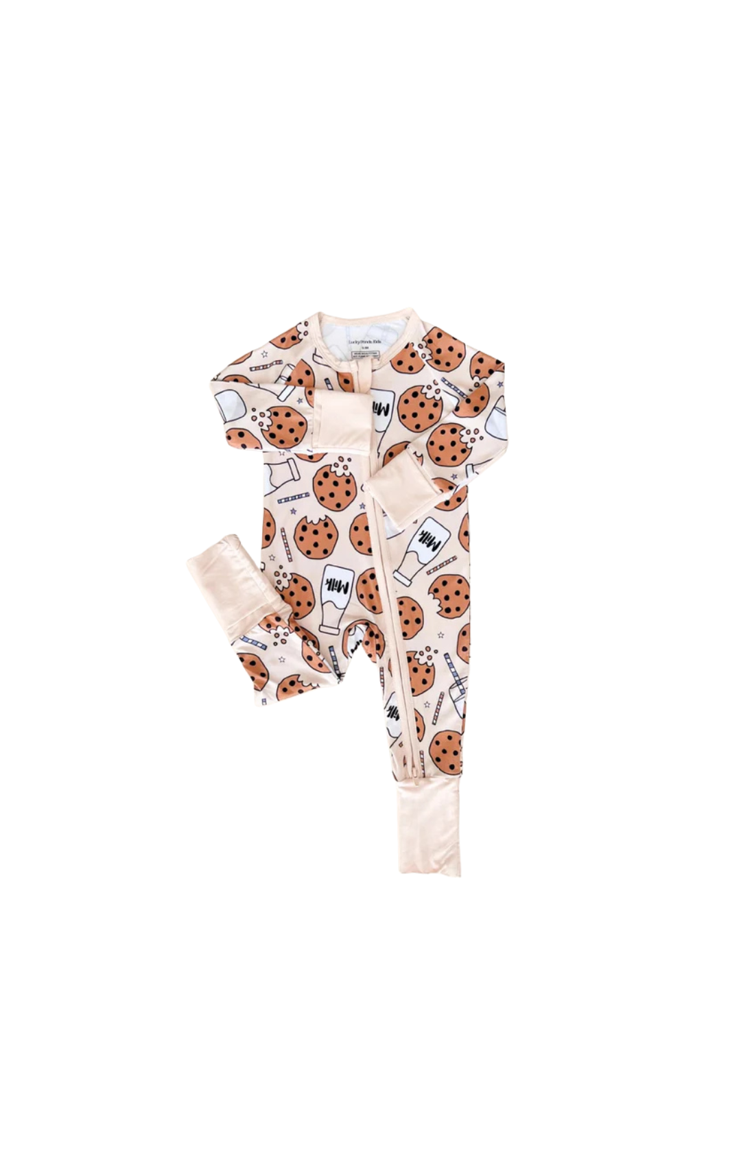 Bamboo Milk & Cookes Zip Onesie