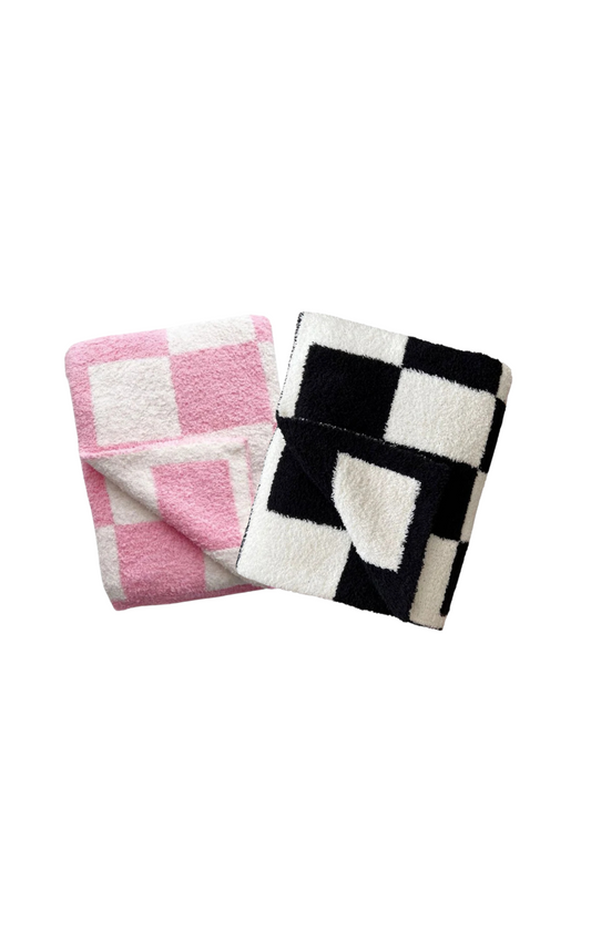 Checkered Plush Baby Blanket