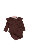 Load image into Gallery viewer, Cotton Ruffle Bubble Outfit - Brown
