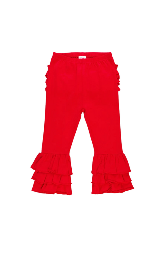 Baby Girls Red Ruffle Flare Pants