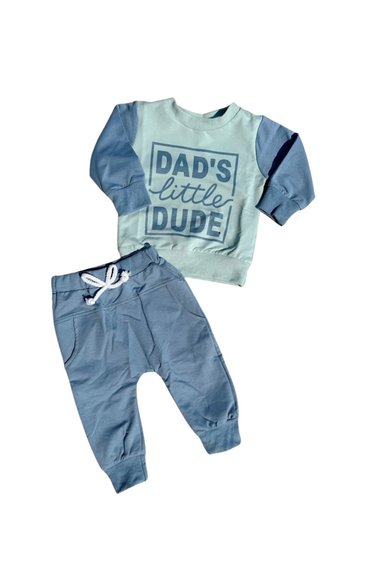 Dad's Little Dude Embroidered Lounge Set