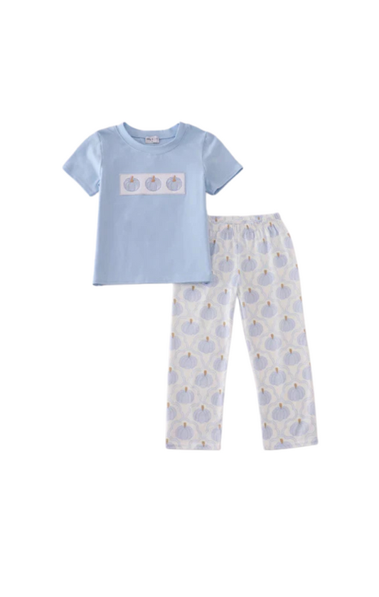 Blue Pumpkin Embroidery Pants Set