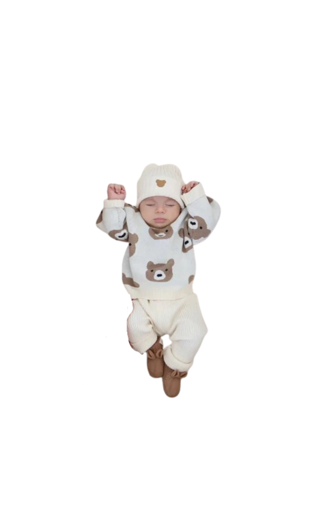 Little Bear Jacquard Sweater - Cream