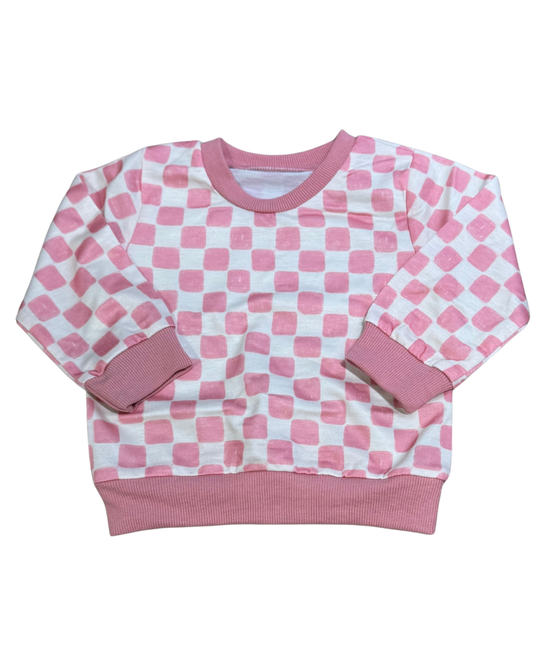Pink Chex Pant Lounge Set