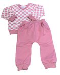 Load image into Gallery viewer, Pink Chex Pant Lounge Set
