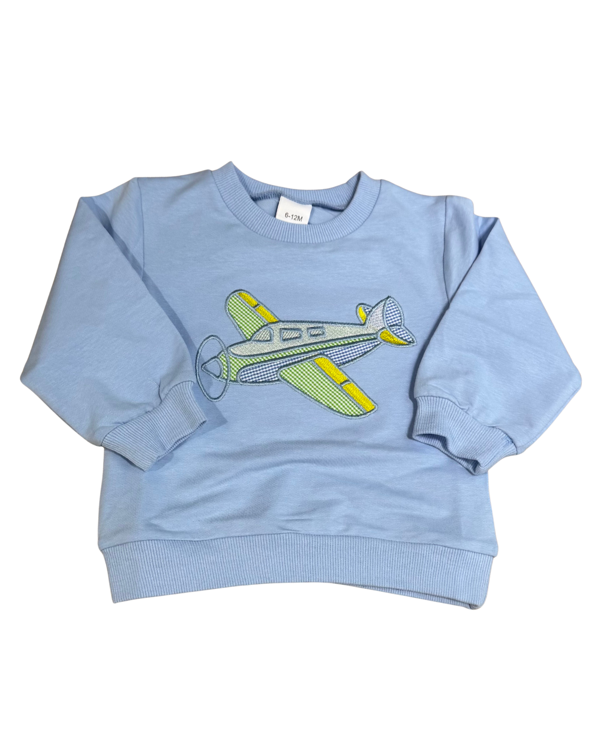 Blue Airplane Seersucker Pant Set
