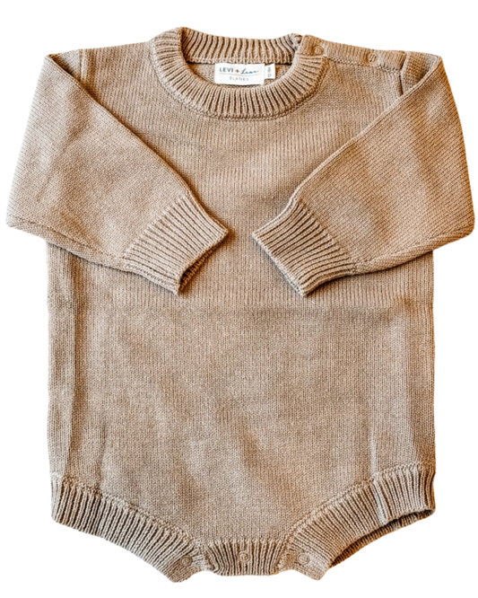 Mushroom- Long Sleeve Knit Romper