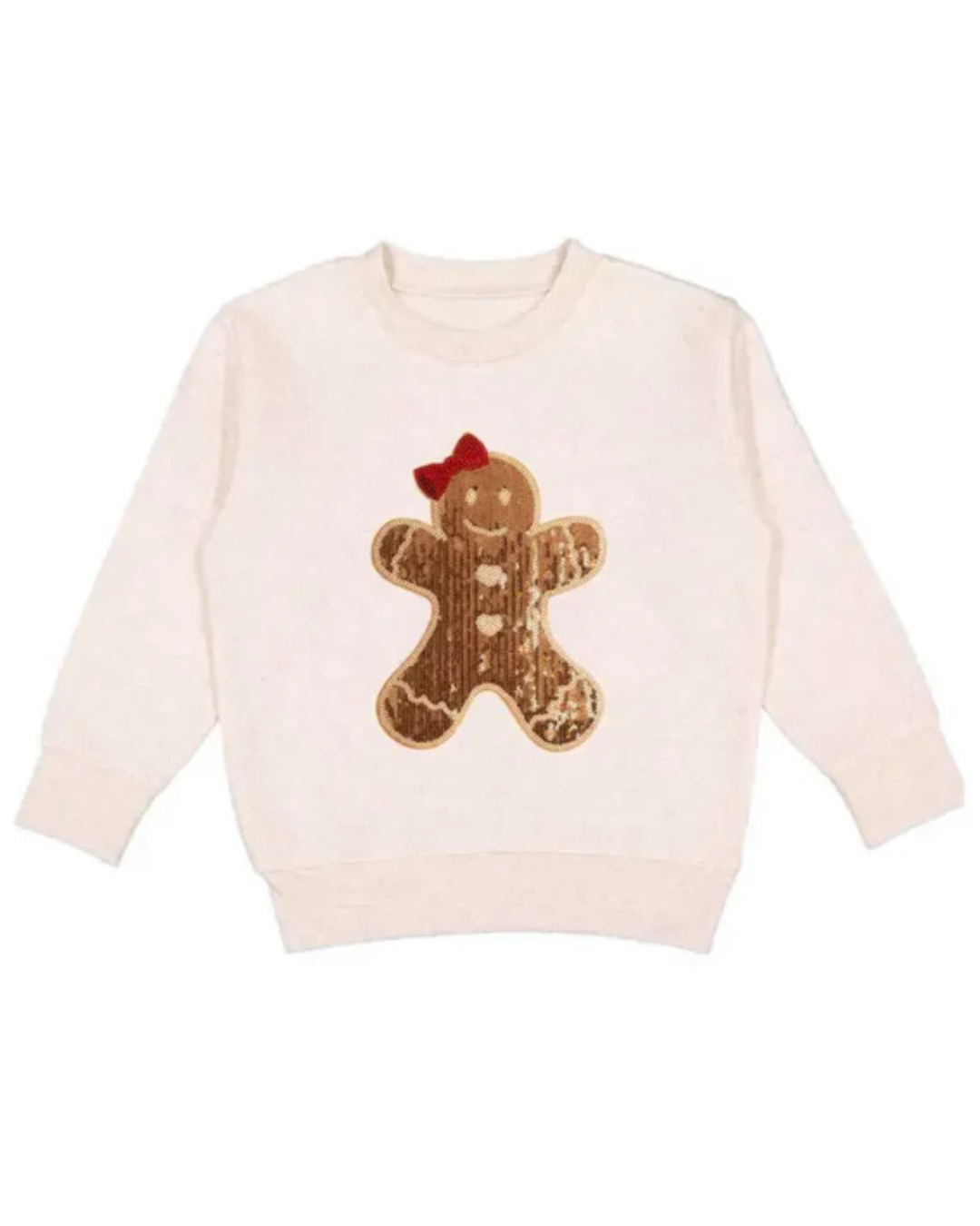 Gingerbread Sequin Patch Christmas Sweatshirt