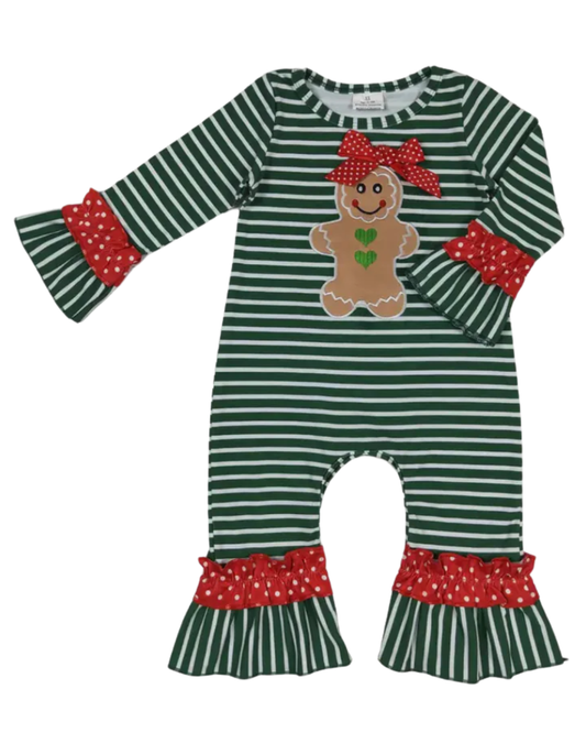 Gingerbread Appliqué Christmas Romper