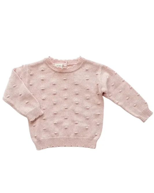 Organic Knit Sweater - Pink Pom