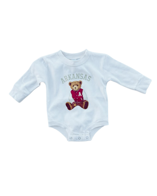 Arkansas Teddy Bear Bubble Romper