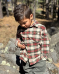 Load image into Gallery viewer, Cream/Green Plaid Shirt
