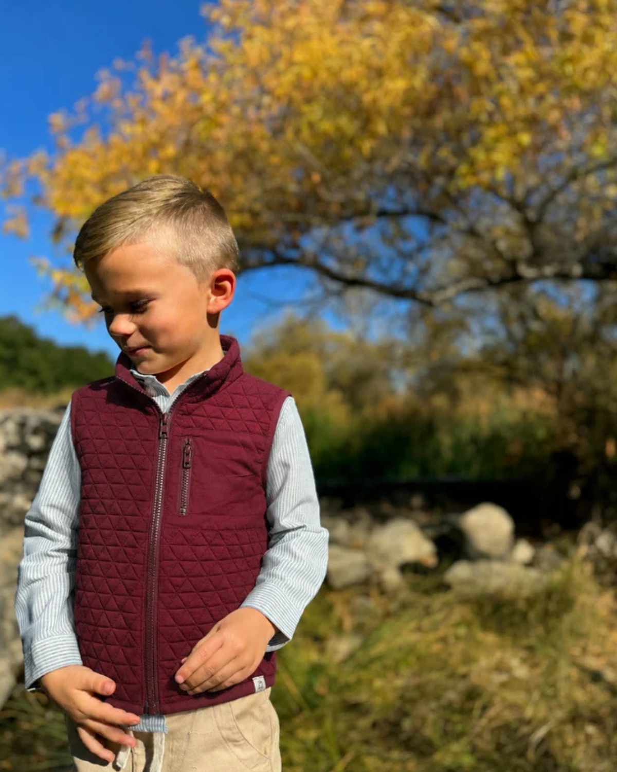 Hunter Padded Vest - Burgundy