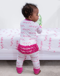 Load image into Gallery viewer, Bamboo Baby Ruffle Zipper Pajama Pink Child of God
