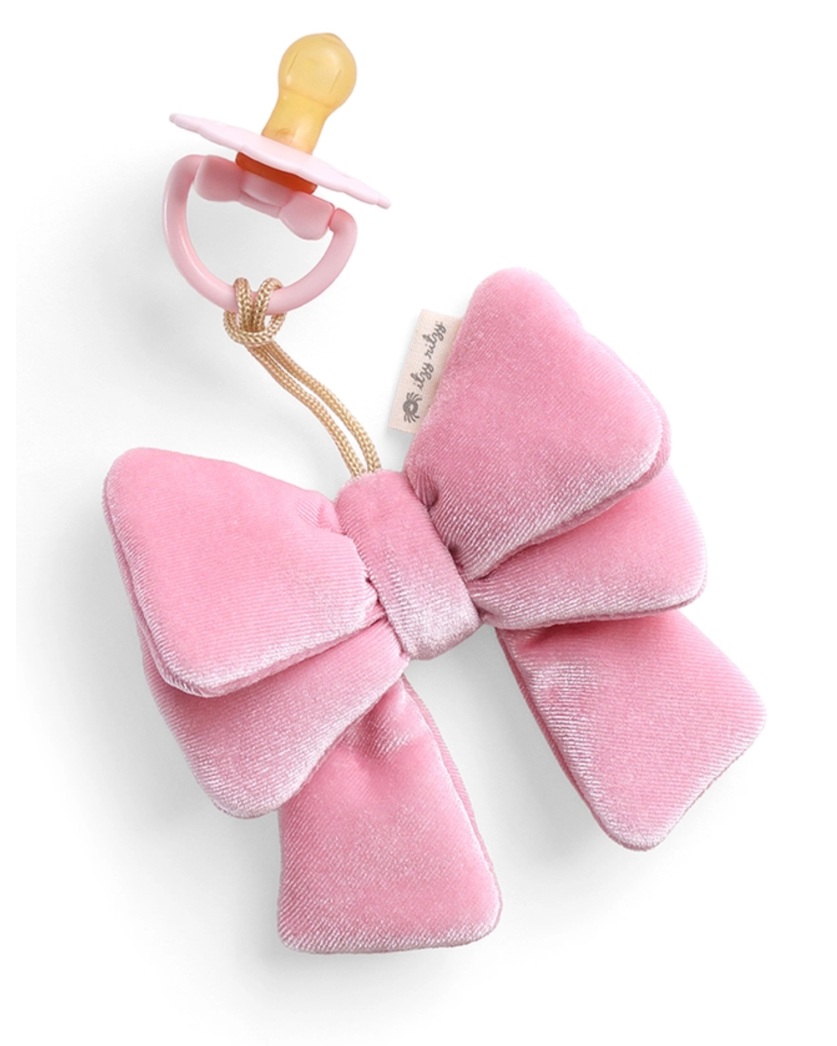 Bitzy Pal Natural Rubber Pacifier& Plush Bow- 0-6M