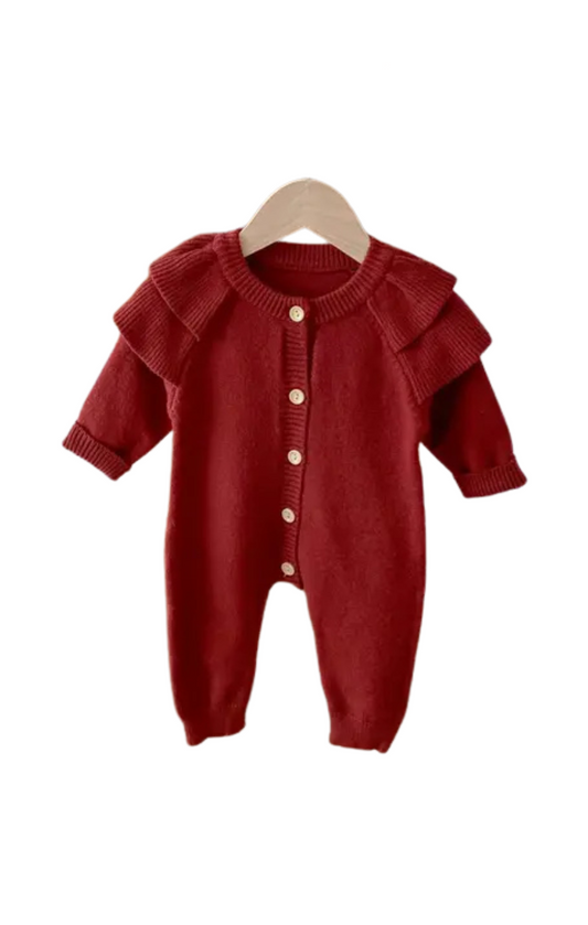 Knitted Sleeve Romper Onesie