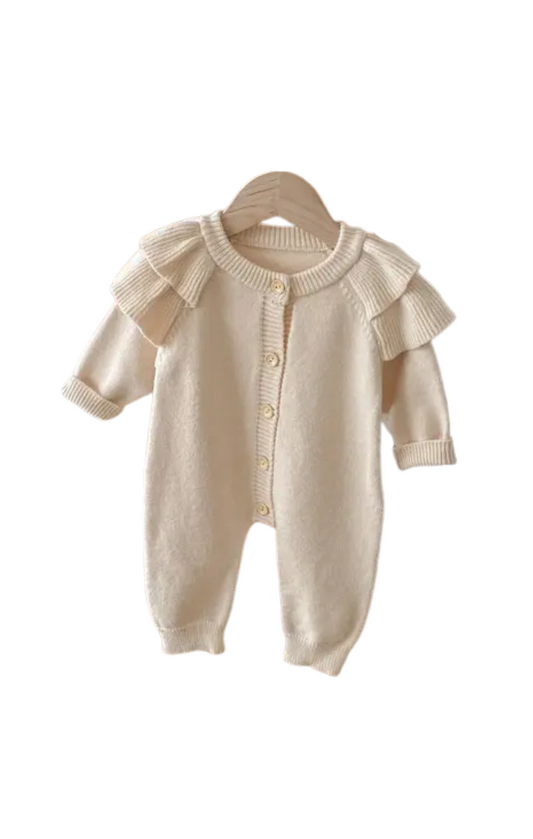 Knitted Sleeve Romper Onesie