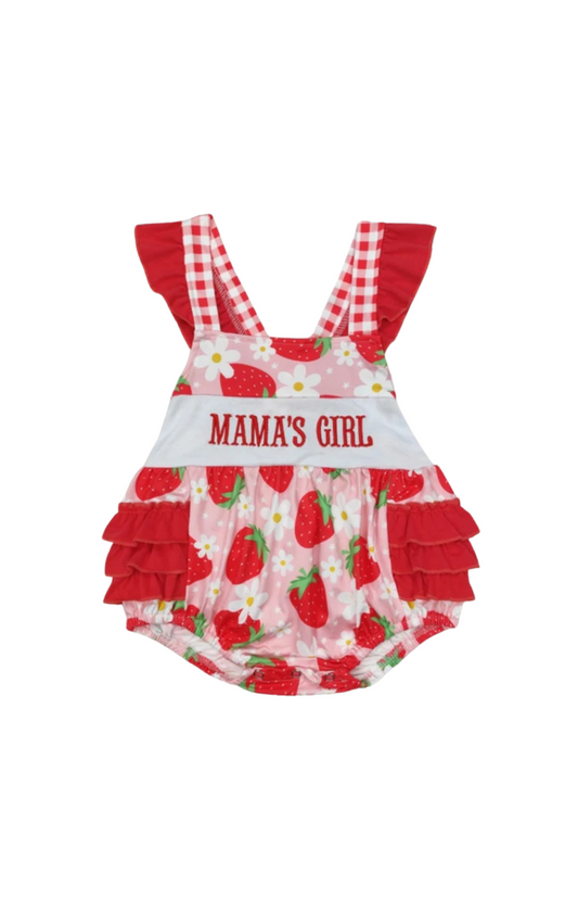 Mama's Girl Strawberry Bubble Romper