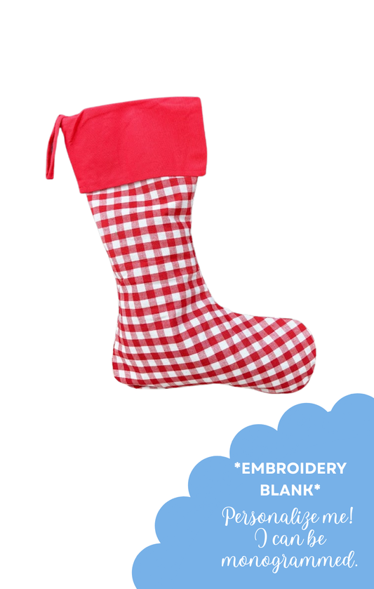 Gingham Christmas Stocking