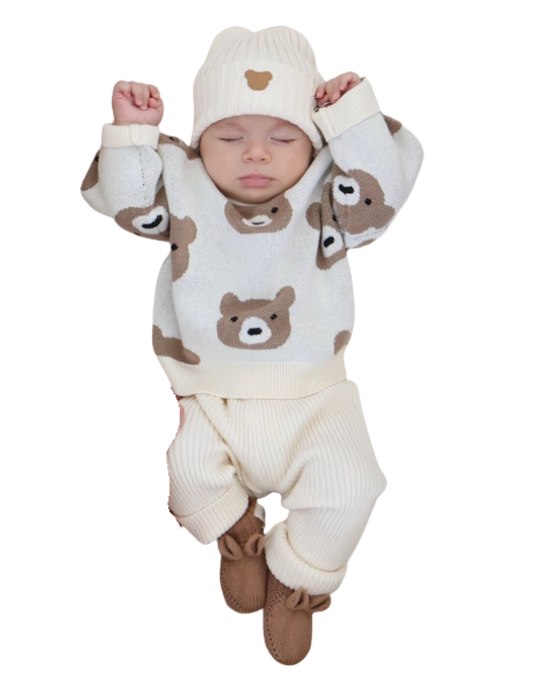 Little Bear Jacquard Sweater - Cream