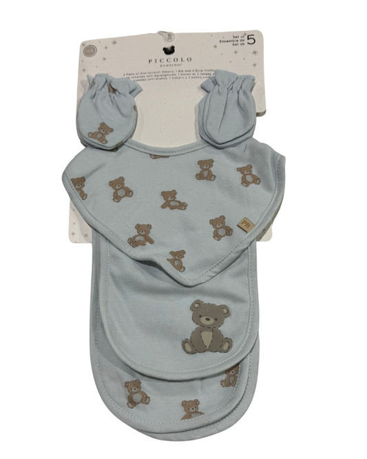 Bandana, Mitts, & Burp Cloth 5 pc.