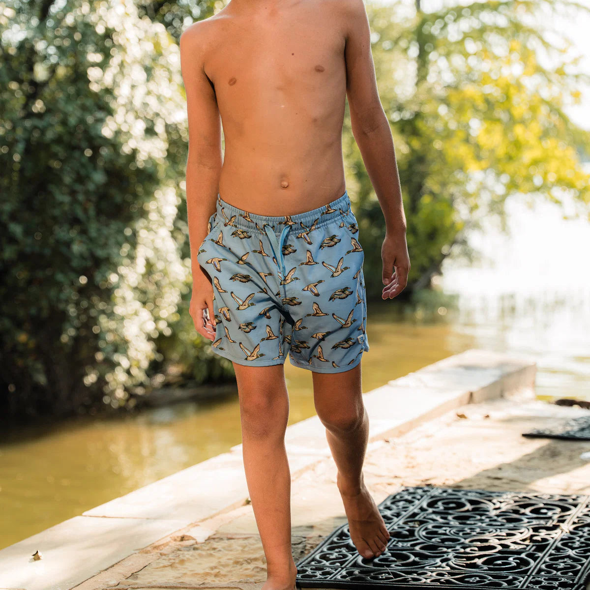 Burlebo Blue Jumbo Mallard Swim Trunks