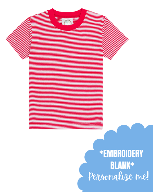 Blank Boy's Short Sleeve Striped Tee Shirt