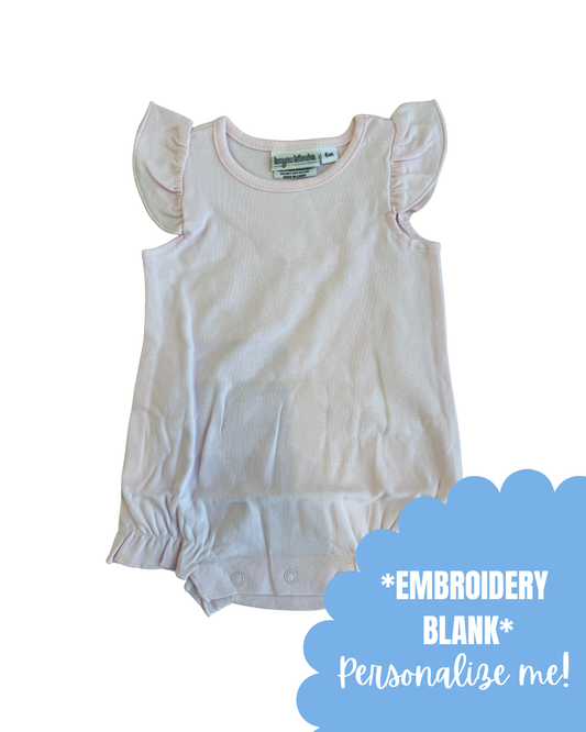 Pink Solid Flutter Sleeve Bubble