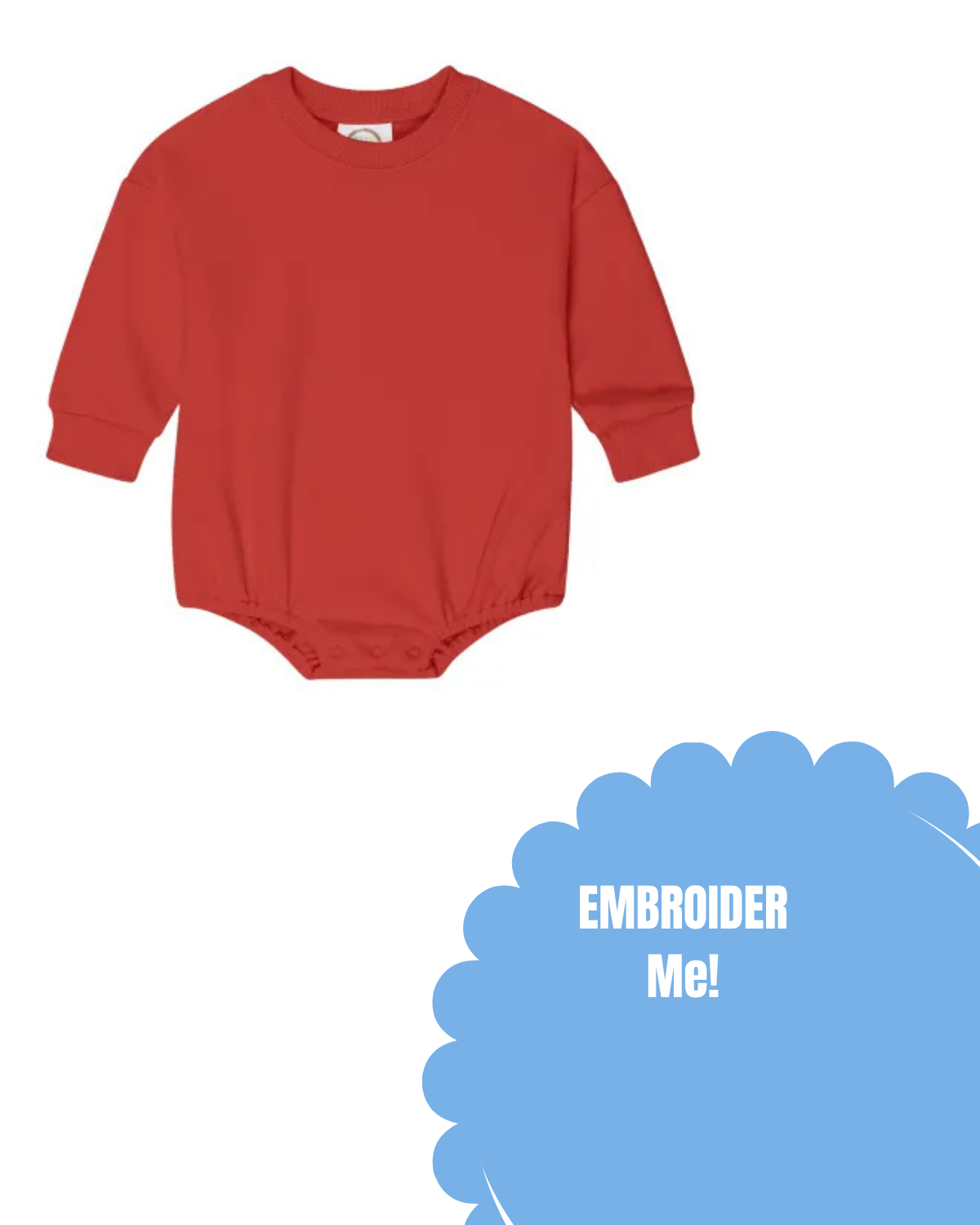 Red Sweatshirt Bubble Romper