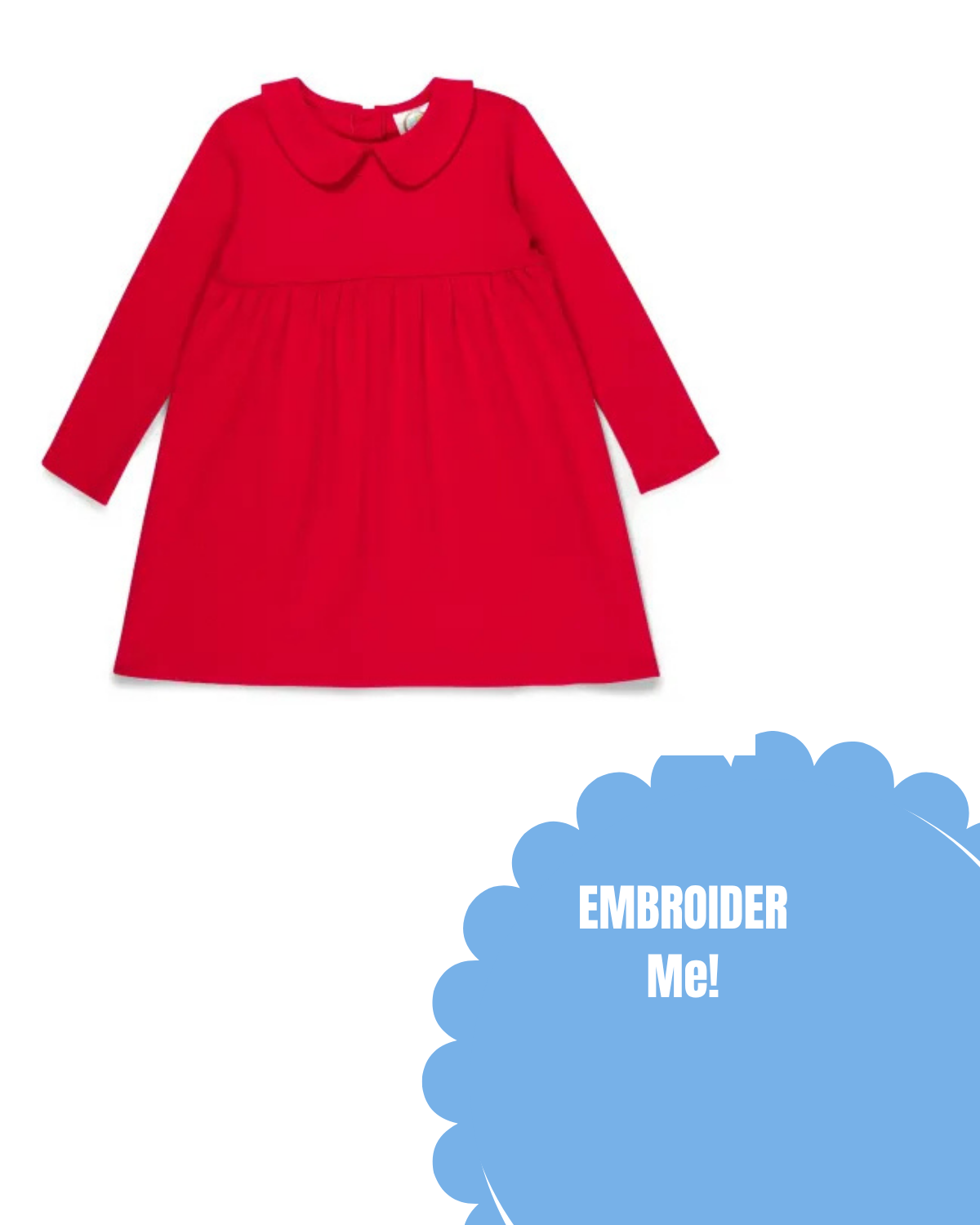 Blank Girl's Long Sleeve Peter Pan Dress