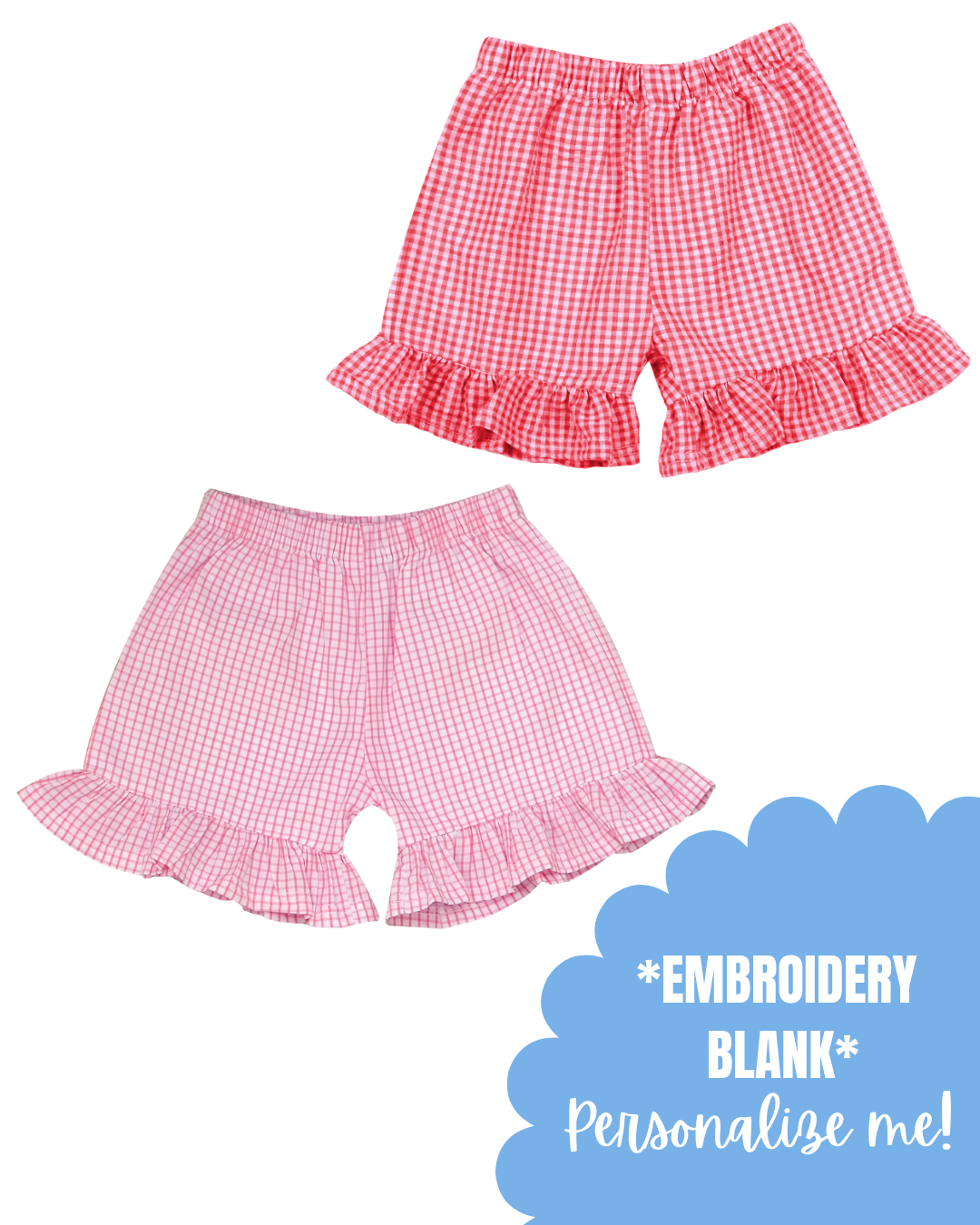 Girl's Gingham Ruffle Shorts